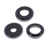 Back Camera Lens Glass with Ring for iPhone 14 Pro / 14 Pro Max 3pcs/set Deep Purple - Thepartshome.se