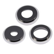 Back Camera Lens Glass with Ring for iPhone 14 Pro / 14 Pro Max 3pcs/set Silver - Thepartshome.se