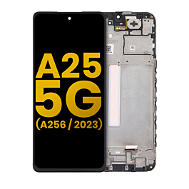 Screen Assembly with Frame for Samsung Galaxy A25 2023/A256 Original Refurbished Black