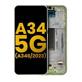 Screen Assembly with Frame for Samsung Galaxy A34 2023/A346 Original Refurbished Lime