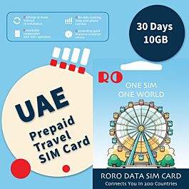 RORO Travel SIM Card With UAE Data Package 30 Days 10GB - Thepartshome.eu